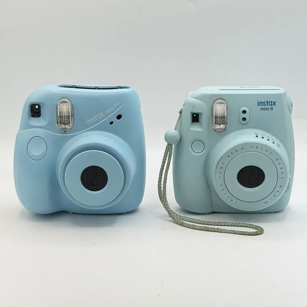 Fujifilm Instax Mini 8 and Mini 7+ Instant Film Camera Bundle Light Blue Case